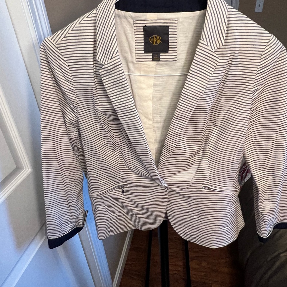 Striped Jacket with Navy Accents